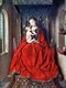 Netherlands / Holland: Madonna with child seated above an oriental carpet by Jan van Eyck c. 1430